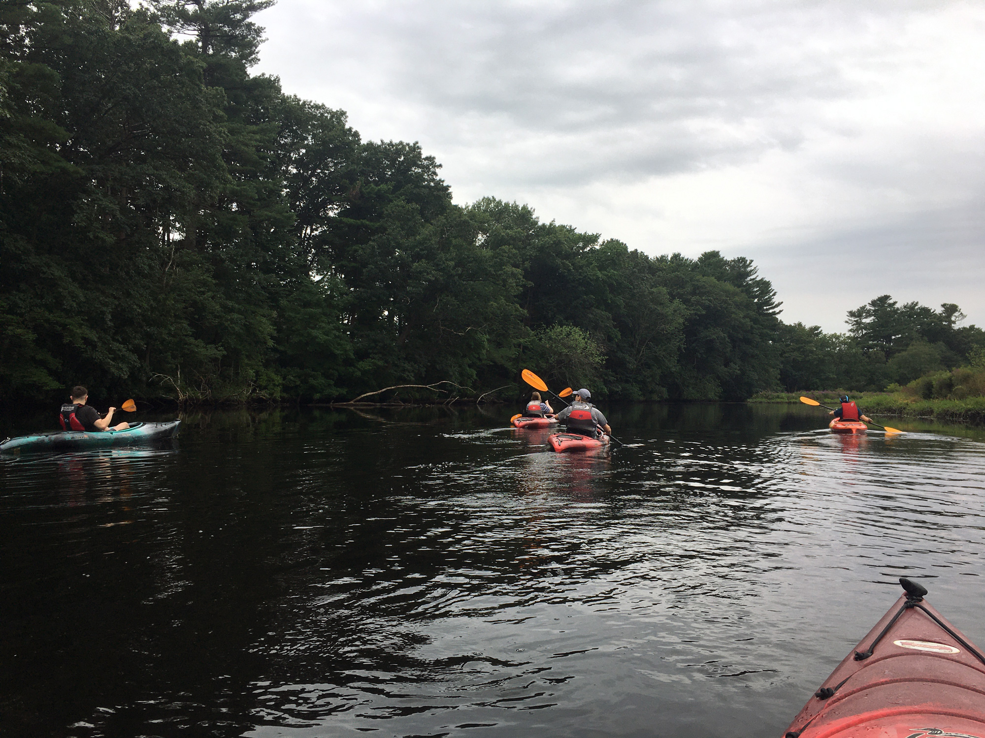 On the river.